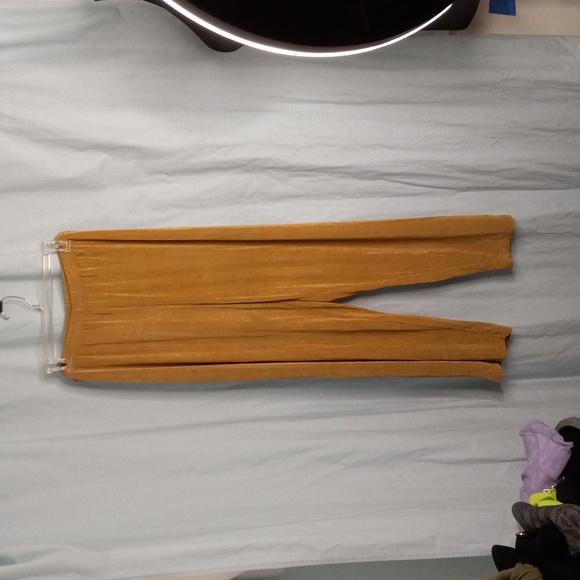 Slinky Brand Pants - Slinky Brand P1X 1X Pants Light Golden Brown Elastic Waist Stretchy Knit